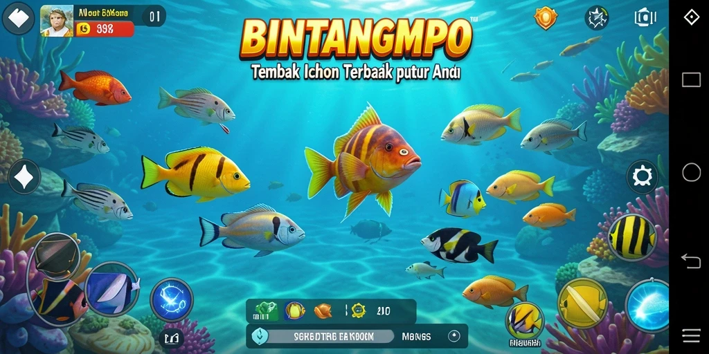 Gameplay seru menembak ikan dalam BINTANGMPO.