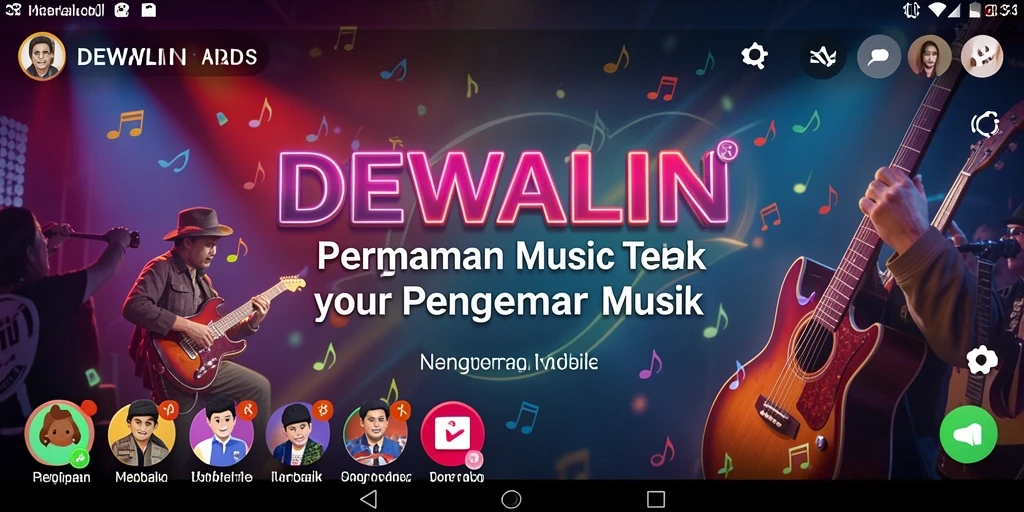 Tampilan gameplay DEWALIN yang menyenangkan dengan berbagai lagu.