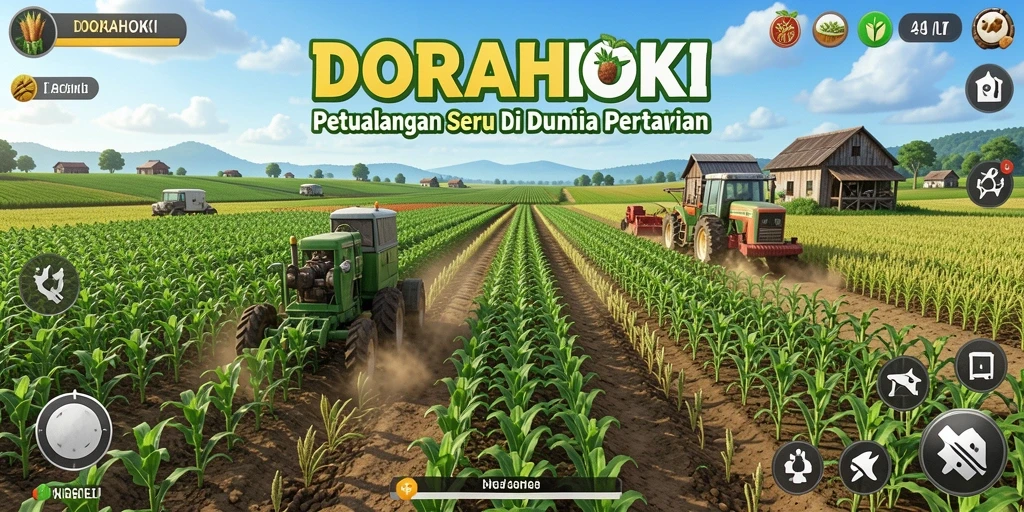 Gameplay menarik DORAHOKI yang menampilkan aktivitas bercocok tanam.