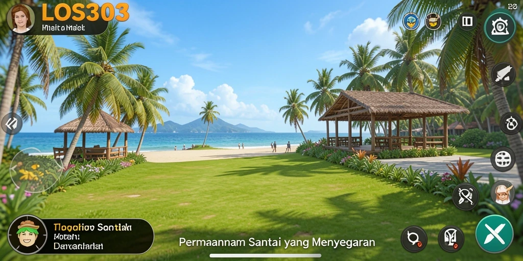 Screenshot gameplay LOS303 menampilkan suasana santai dan penuh warna.