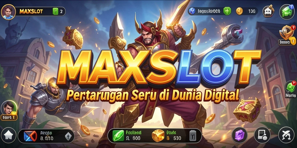 Tampilan gameplay pertarungan seru di MAXSLOT dengan karakter unik.