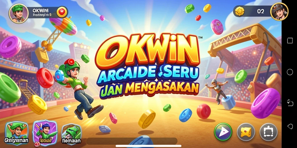 Tangkapan layar permainan OKWIN yang menampilkan aksi seru gameplay Arcade.
