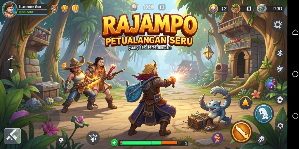 Screenshot gameplay RAJAMPO menampilkan momen mendebarkan dalam petualangan.