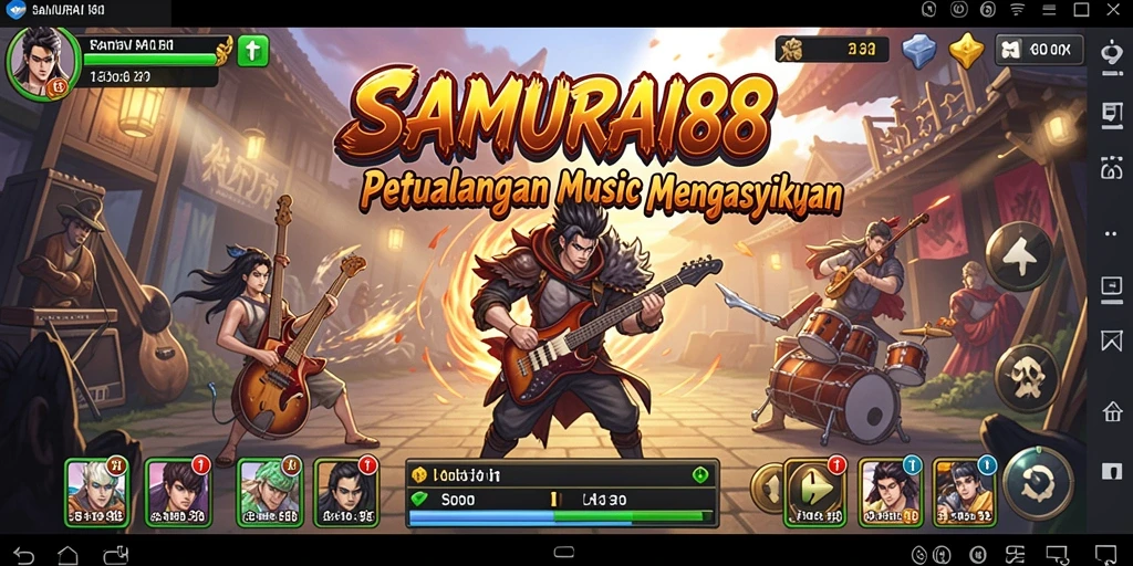 Tampilan screenshot <strong>SAMURAI88</strong> menunjukkan gameplay musik yang menarik dan interaktif.