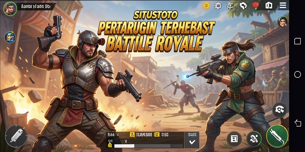 Screenshot gameplay SITUSTOTO yang menampilkan aksi seru di arena Battle Royale.
