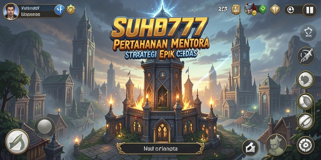 Tangkapan layar SUHU777 menampilkan pertempuran menarik dalam gaya Tower Defense.