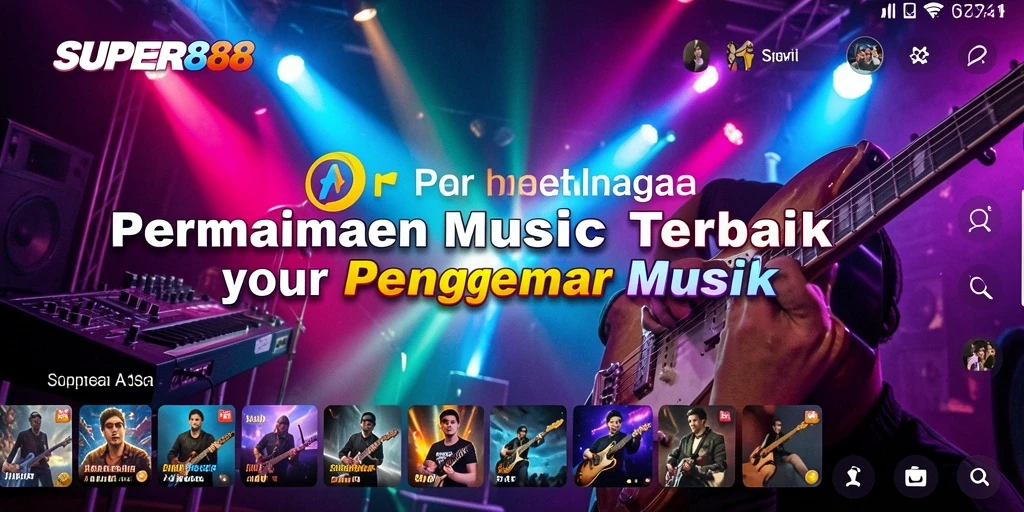 Screenshot gameplay SUPER88 yang menampilkan interaksi musik yang seru.