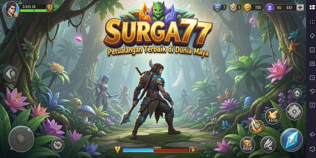 Tampilan gameplay menarik dari SURGA77 yang menampilkan aksi petualangan yang mendebarkan.
