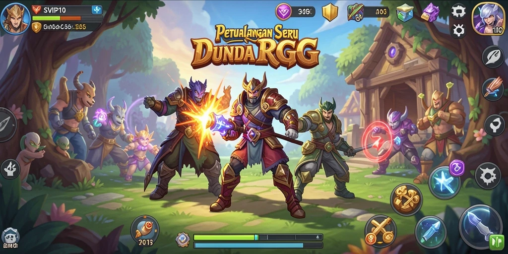 Screenshot SVIP10 menampilkan aksi seru dalam pertarungan RPG.