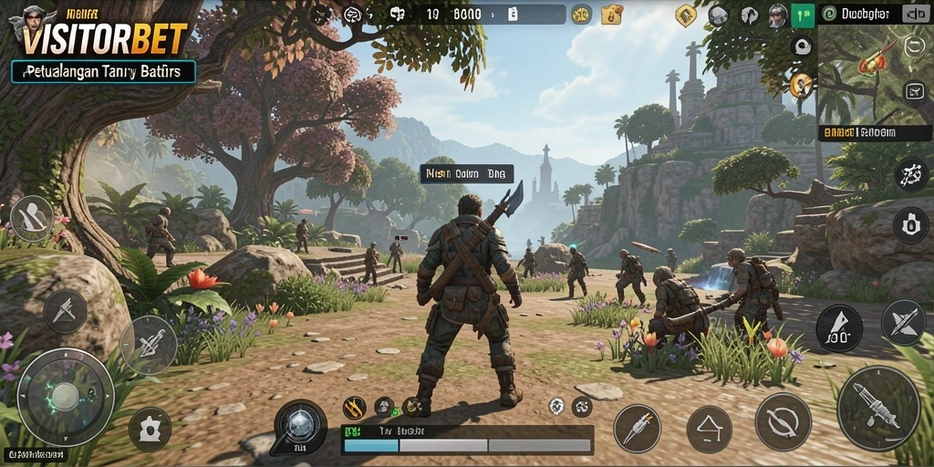 Tampilan gameplay <strong>VISITORBET</strong> dengan dunia terbuka yang luas dan detail yang menakjubkan.