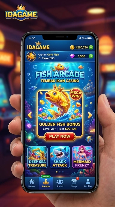 Tampilan aplikasi idagame dengan berbagai pilihan APK.
